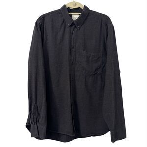 Billy Reid Tuscumbia Classic Long Sleeve Shirt XL Gray Cashmere Blend Minimalist